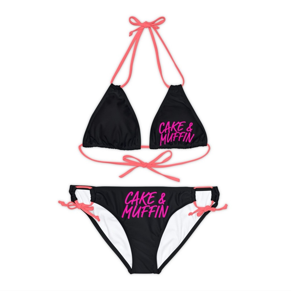 Cake & Muffin Black Bikini with Pink Accents